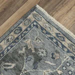 Alora Decor Mila Gray Floral Hand-Knotted Wool-Tencel Rug — Transitional Oriental-Inspired Design, Durable Elegance 9' x 12' 02702710200330912