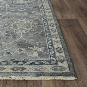 Alora Decor Mila Gray Floral Hand-Knotted Wool-Tencel Rug — Transitional Oriental-Inspired Design, Durable Elegance 9' x 12' 02702710200330912