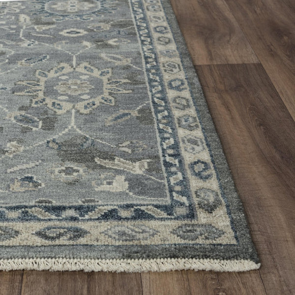 Alora Decor Mila Gray Floral Hand-Knotted Wool-Tencel Rug — Transitional Oriental-Inspired Design, Durable Elegance 9' x 12' 02702710200330912