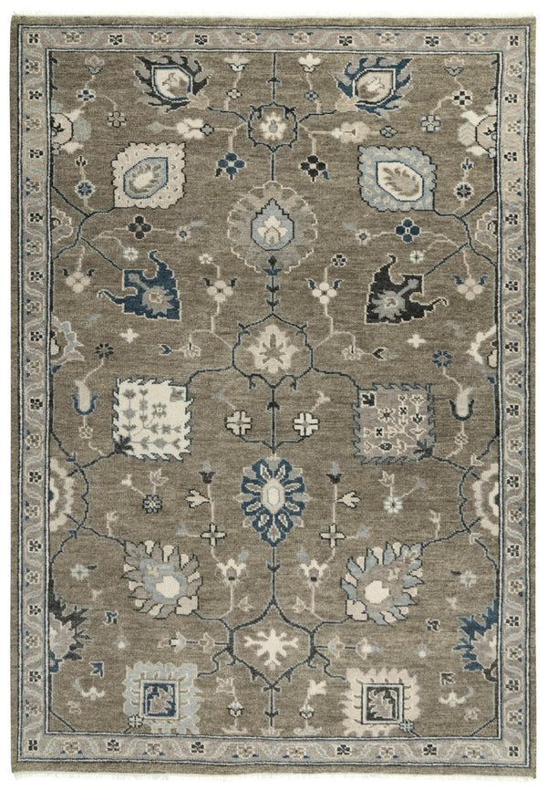 Alora Decor Mila Hand‑Tufted Floral Transitional Rug In Brown Blue Charcoal — Plush Wool-Tencel Blend, Durable Elegance 10' x 14' 02702710400121014