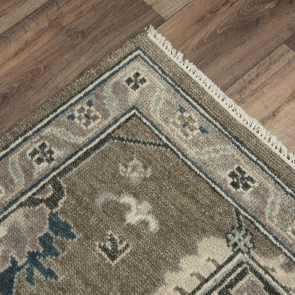 Alora Decor Mila Hand‑Tufted Floral Transitional Rug In Brown Blue Charcoal — Plush Wool-Tencel Blend, Durable Elegance 10' x 14' 02702710400121014
