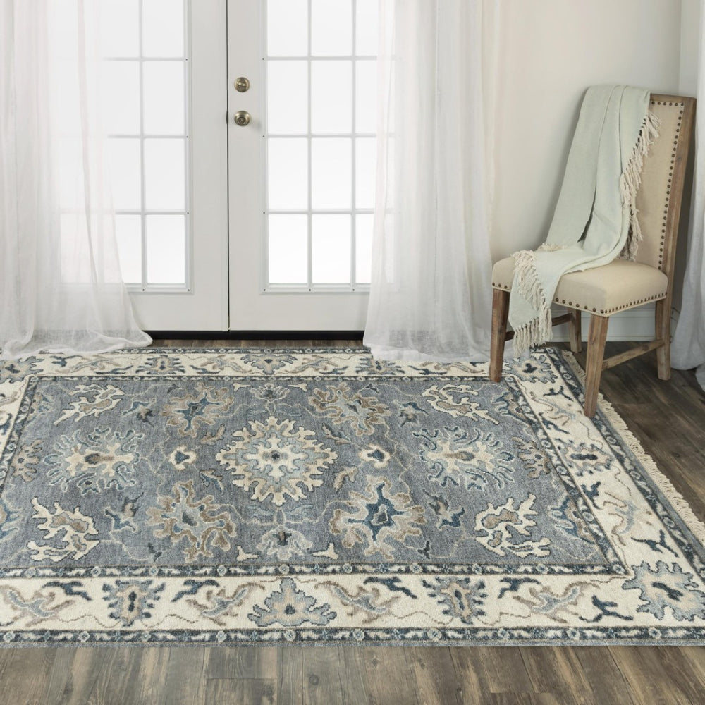 Alora Decor Mila Hand-Knotted Gray Transitional Rug With Wool-Tencel Blend For Durable Softness And Timeless Style 10' x 14' 02702710500331014