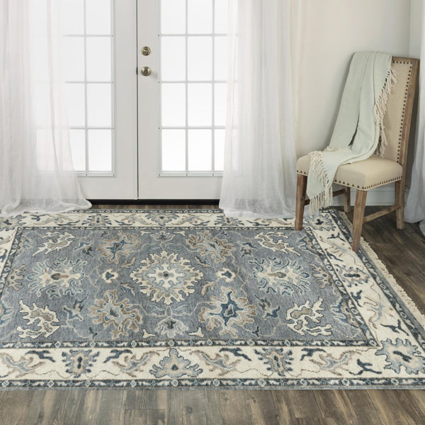 Alora Decor Mila Hand-Knotted Gray Transitional Rug With Wool-Tencel Blend For Durable Softness And Timeless Style 10' x 14' 02702710500331014