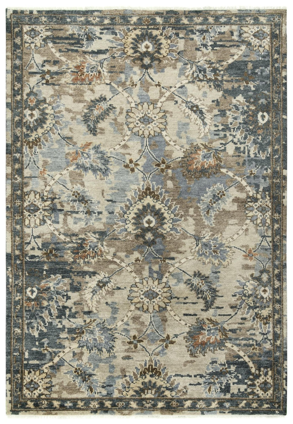 Alora Decor Mila Hand-Knotted Beige Rectangle Rug With Wool-Tencel Blend — Durable, Soft, Transitional Style 10' x 14' 02702710600041014
