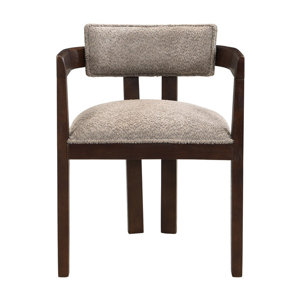 English Elm Christopher Knight Home® - N771P197053H Bouclé Upholstered Dining Chair with Wire-Brushed Rubberwood Frame, Modern Comfort Light Brown N771P361737O