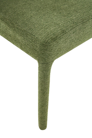 English Elm Modern Chenille Linen Accent Chair Sculptural Hollow Back Swivel Seat for Dining Vanity Green W3493P456222