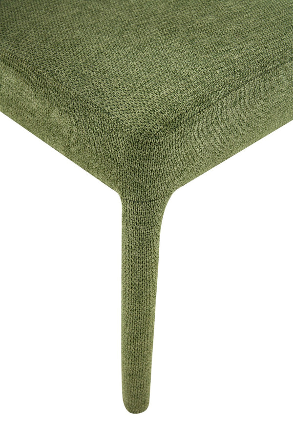 English Elm Modern Chenille Linen Accent Chair Sculptural Hollow Back Swivel Seat for Dining Vanity Green W3493P456222