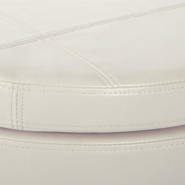 OSP Home Furnishings Alloway Storage Ottoman Cream