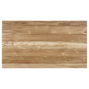 English Elm Kalina Natural Acacia and Coastal Grey Rectangle Dining Table with Mid-Century Modern Farmhouse Charm, Solid Wood Craftsmanship and Relaxed Casual Style B062P350426