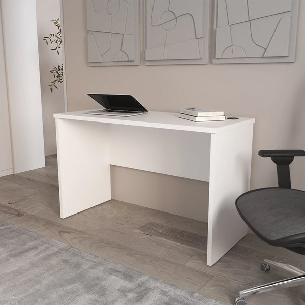 English Elm White Modern Minimalist Desk with Ample Storage and Built-In Cable Management for Clutter-Free Workspaces B062P290270