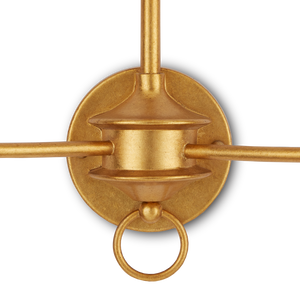 Nottaway Gold Double-Light Wall Sconce - Elegant Wrought Iron Fixture for Traditional Interiors