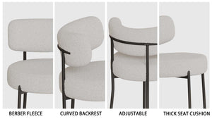 English Elm 63" Modern-Medieval Cream Mdf Dining Table Set With 4 Cushioned Chairs - Stylish & Versatile Design W2189S00707