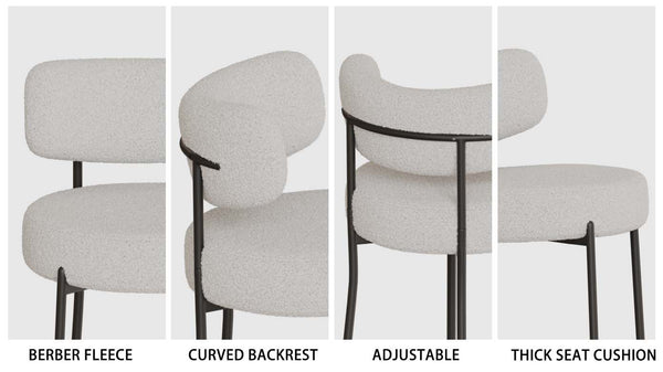 English Elm 63" Modern-Medieval Cream Mdf Dining Table Set With 4 Cushioned Chairs - Stylish & Versatile Design W2189S00707