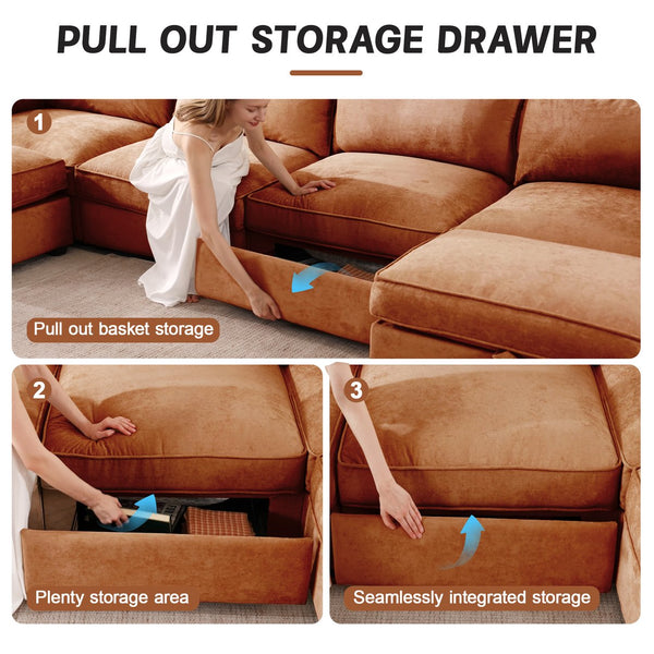 English Elm 2 Seater Sofa With Chic Crescent Armrests, Hidden Storage Drawers, Perfect For Small Spaces! W3041S00202