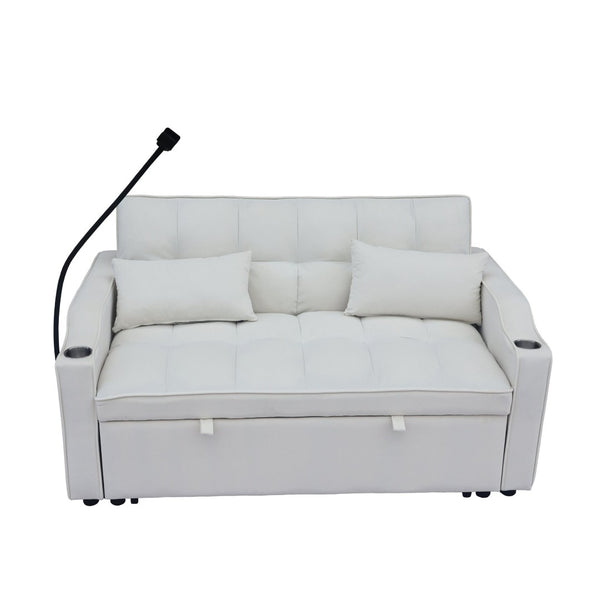 English Elm Modern Velvet Convertible Loveseat Sleeper Sofa with Reclining Backrest for Small Spaces W311P195249