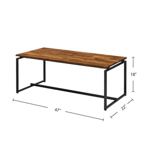 English Elm 3 Piece Rectangular Coffee and End Table Set with Sleek Veneer Finish, Metal Frame, Easy Assembly Black,Oak B016P317310