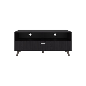 English Elm Patrick TV Stand for TVs up to 65" — Modern Black Entertainment Center with 2 Doors & Open Shelf B070P337098