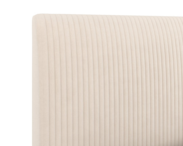 Sunpan Harris Bed - Modern Upholstered Design with Fine Tufting and Stainless Steel Gold Legs for Style King