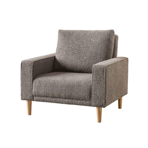 English Elm Contemporary Plush Armless Chair with Metal Legs, Adjustable Headrest, Boxed Cushions & Chaise Comfort Gray 41 L x 36 W x 23 H B2741P378508