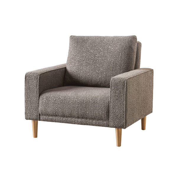 English Elm Contemporary Plush Armless Chair with Metal Legs, Adjustable Headrest, Boxed Cushions & Chaise Comfort Gray 41 L x 36 W x 23 H B2741P378508