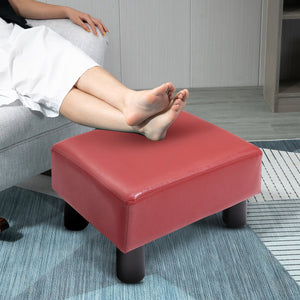 English Elm Homcom Stylish Faux Leather Ottoman Footrest - Compact Rectangular Padded Stool For Any Space W2225P217642