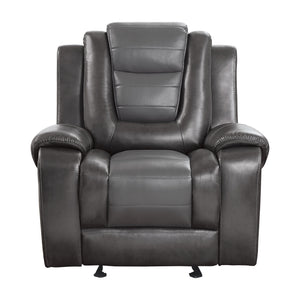 English Elm Modern Briscoe Glider Reclining Chair – Premium Gray Faux Leather, Manual Tab Recline, Cozy Support B011P228953
