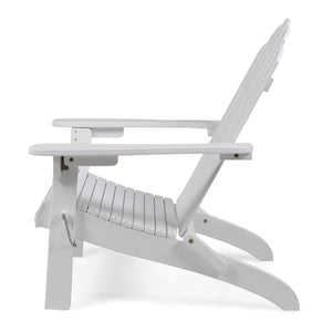 English Elm Christopher Knight Home® - HOLLYWOOD Acacia Wood Foldable Adirondack Chair for Patio & Poolside — Weather-Resistant, Classic Comfort White 39.25 L x 24.5 W x 7.75 H 62399.00WHI
