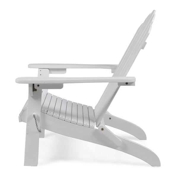 English Elm Christopher Knight Home® - HOLLYWOOD Acacia Wood Foldable Adirondack Chair for Patio & Poolside — Weather-Resistant, Classic Comfort White 39.25 L x 24.5 W x 7.75 H 62399.00WHI