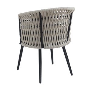 English Elm Christopher Knight Home® - Outdoor Dining Chair with Metal Frame & Handwoven Rope, Weather-Resistant Cushioned Seat for Patio Comfort and Stylish Alfresco Seating Beige,khaki N770P290585C