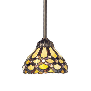 Jewel 7'' Wide 1-Light Mini Pendant - Tiffany Bronze 028-TB Elk Lighting