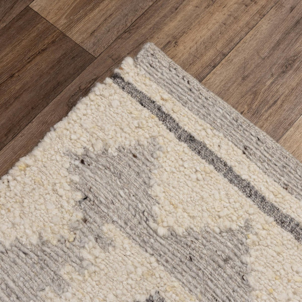 Alora Decor Taos Hand-Woven Dhurrie Rug In Silver Ivory — 90% Hand-Spun Wool 10% Cotton, Transitional Chic 9' x 12' 02802810179370912