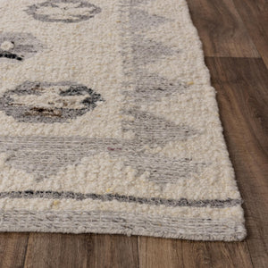 Alora Decor Taos Hand-Woven Dhurrie Rug In Silver Ivory — 90% Hand-Spun Wool 10% Cotton, Transitional Chic 9' x 12' 02802810179370912