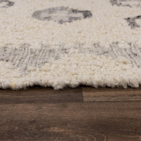 Alora Decor Taos Hand-Woven Dhurrie Rug In Silver Ivory — 90% Hand-Spun Wool 10% Cotton, Transitional Chic 9' x 12' 02802810179370912