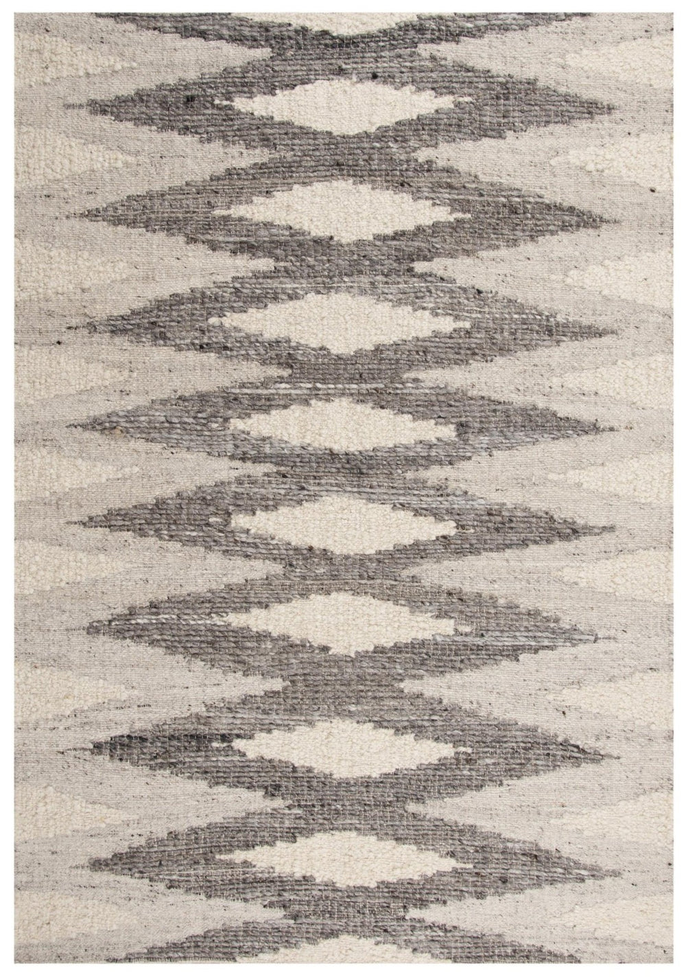 Alora Decor Taos Hand‑Woven Gray Dhurrie Rug — Hand‑Spun Wool/Cotton Blend, Serged Edges, Neutral Chic 5' x 7'6" 02802810279330576