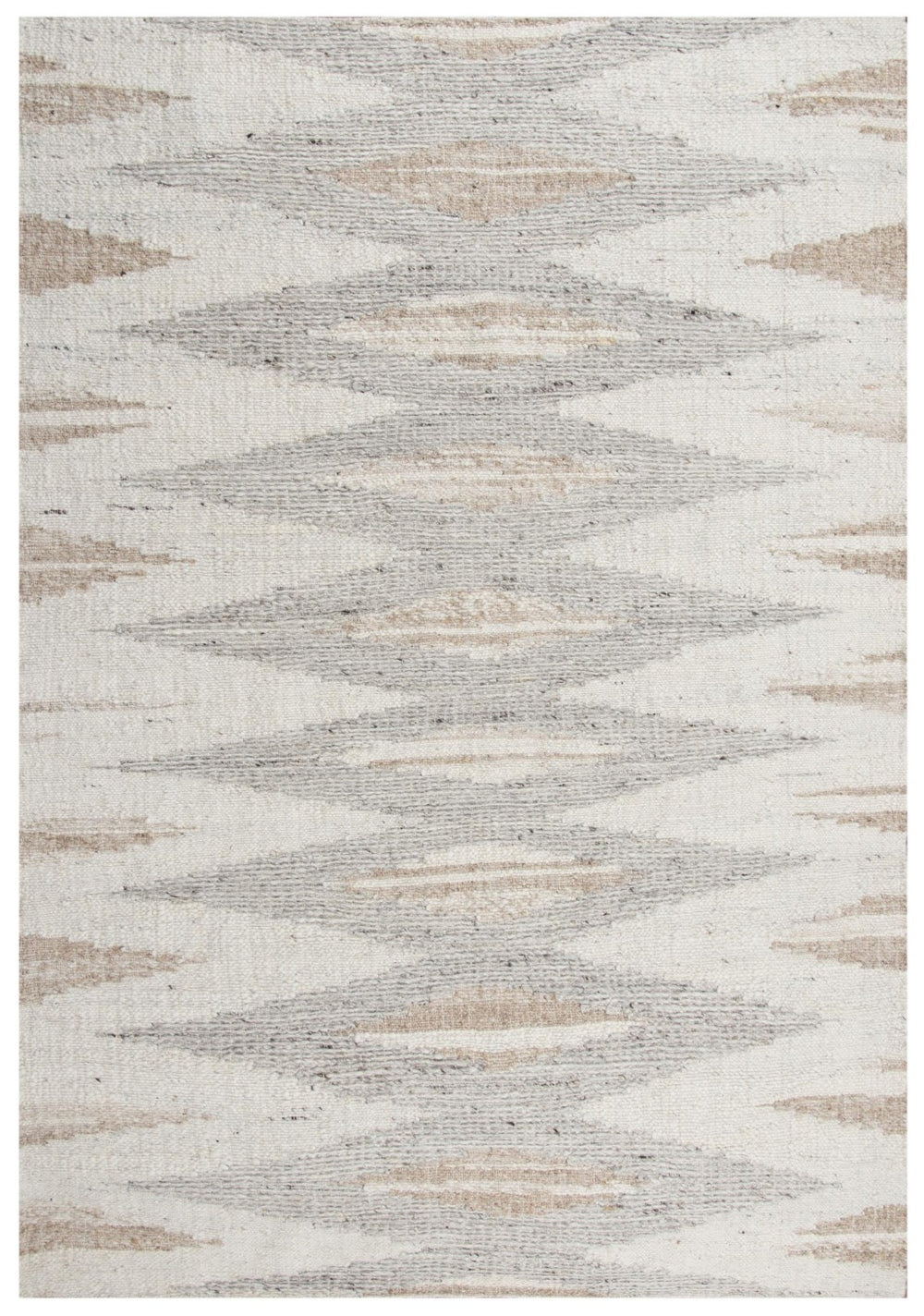 Alora Decor Taos Hand-Woven Beige Dhurrie Rug 5'X7'6" – 90% Hand-Spun Wool, Low-Profile Durable Neutral Anchor 02802810304370576