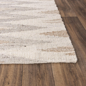 Alora Decor Taos Hand‑Woven Beige Dhurrie Rug — 90% Hand‑Spun Wool, 10% Cotton, Durable Neutral Texture 9' x 12' 02802810304370912