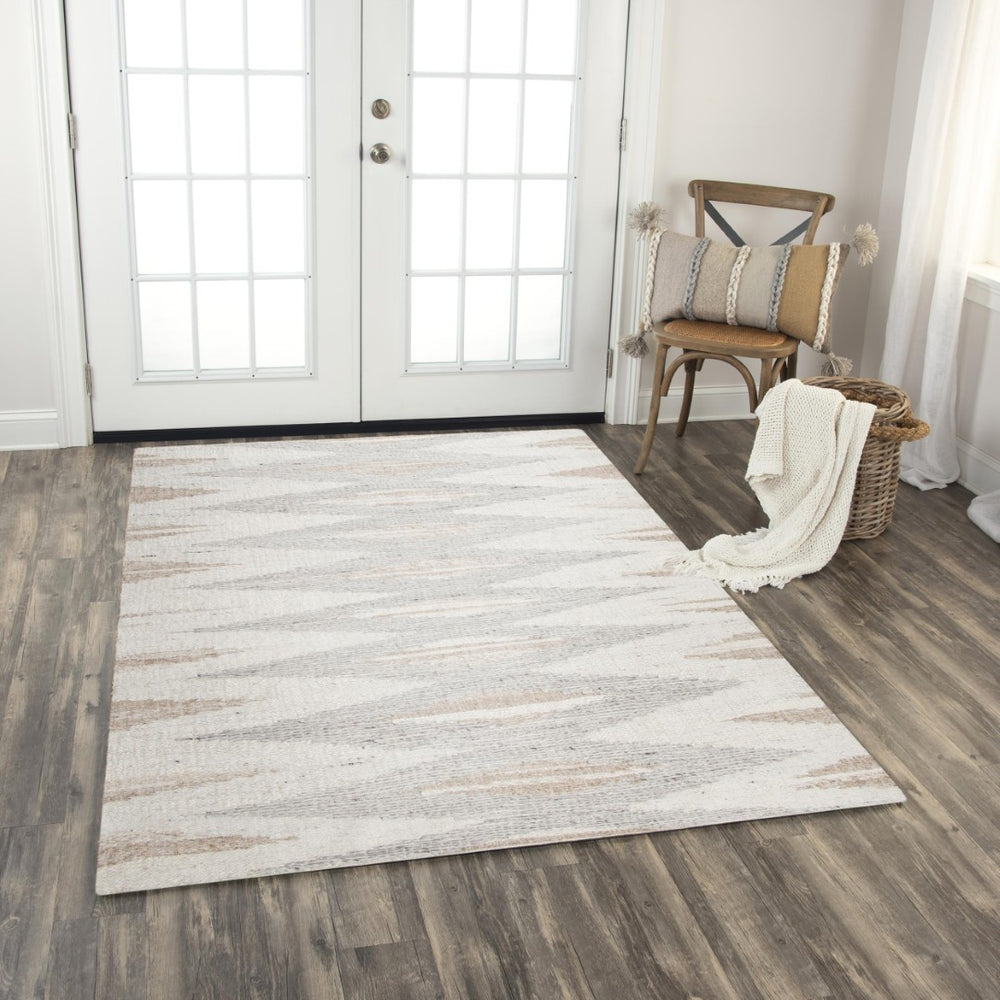 Alora Decor Taos Hand‑Woven Beige Dhurrie Rug — 90% Hand‑Spun Wool, 10% Cotton, Durable Neutral Texture 9' x 12' 02802810304370912