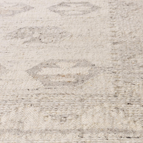 Alora Decor Taos Hand-Woven Dhurrie Rug In Neutral Ivory — Soft Hand-Spun Wool & Cotton Blend, Low Profile 9' x 12' 02802810400370912