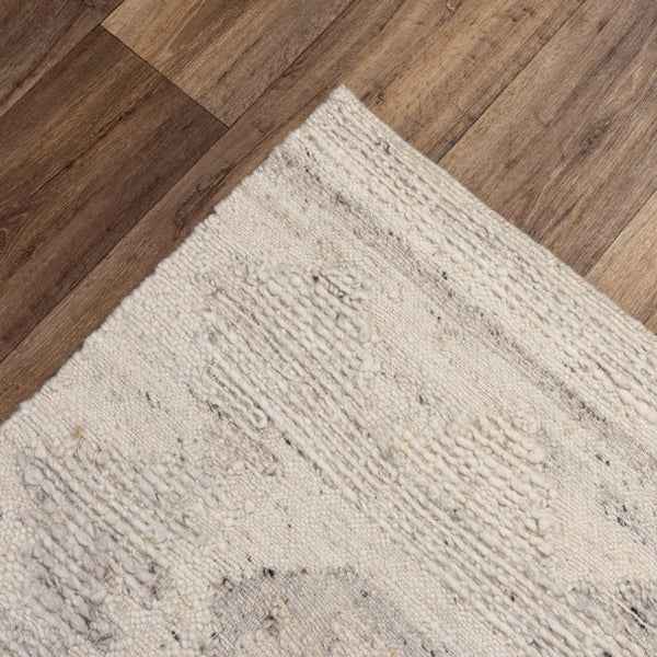 Alora Decor Taos Hand-Woven Dhurrie Rug In Neutral Ivory — Soft Hand-Spun Wool & Cotton Blend, Low Profile 9' x 12' 02802810400370912