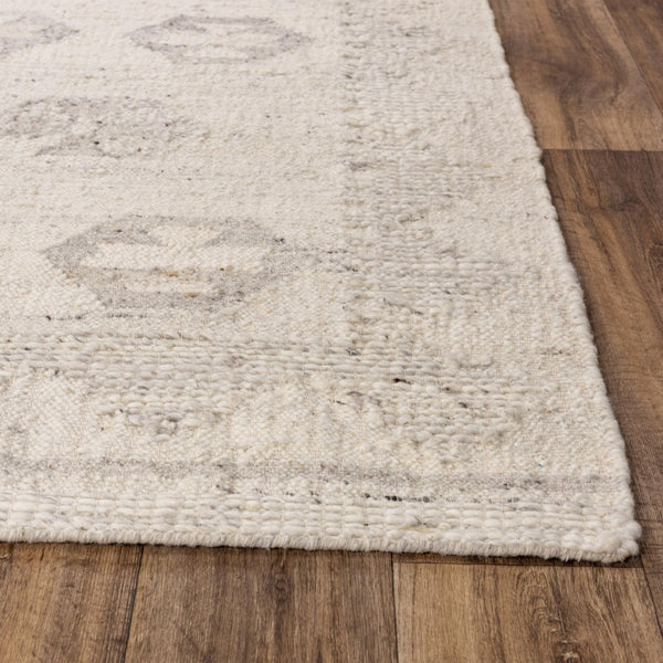 Alora Decor Taos Hand-Woven Dhurrie Rug In Neutral Ivory — Soft Hand-Spun Wool & Cotton Blend, Low Profile 9' x 12' 02802810400370912
