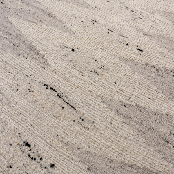 Alora Decor Taos Hand-Woven Ivory Dhurrie Rug — 90% Hand-Spun Wool, 10% Cotton, Soft Durable Transitional Texture 5' x 7'6" 02802810500370576