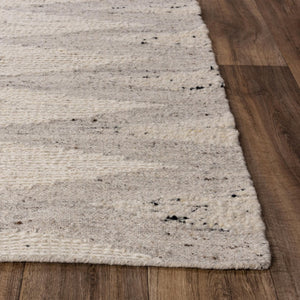 Alora Decor Taos Hand-Woven Ivory Dhurrie Rug — 90% Hand-Spun Wool, 10% Cotton, Soft Durable Transitional Texture 5' x 7'6" 02802810500370576