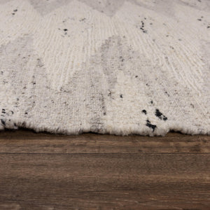 Alora Decor Taos Hand-Woven Ivory Dhurrie Rug — 90% Hand-Spun Wool, 10% Cotton, Soft Durable Transitional Texture 5' x 7'6" 02802810500370576