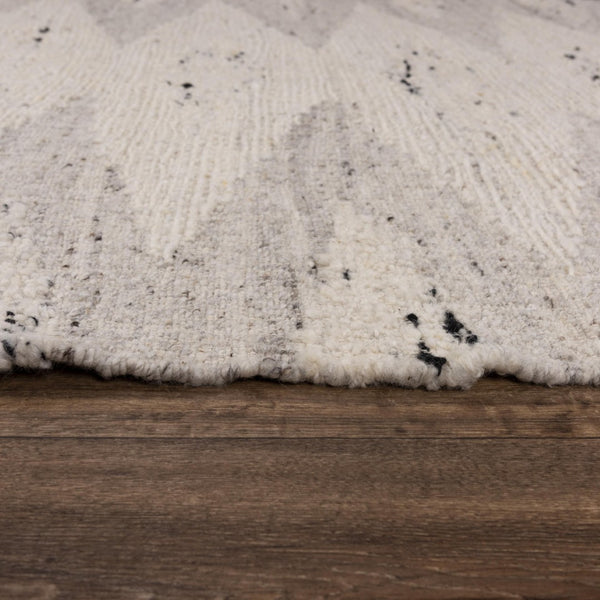Alora Decor Taos Hand-Woven Ivory Dhurrie Rug — 90% Hand-Spun Wool, 10% Cotton, Soft Durable Transitional Texture 5' x 7'6" 02802810500370576
