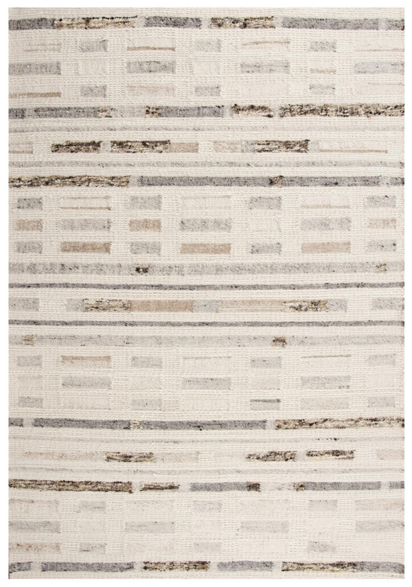Alora Decor Taos Hand‑Woven Gray Dhurrie Runner Rug — Hand‑Spun Wool & Cotton, Transitional Silver Ivory Elegance 2'6" x 8' 02802810679372608
