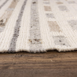 Alora Decor Taos Hand‑Woven Gray Dhurrie Runner Rug — Hand‑Spun Wool & Cotton, Transitional Silver Ivory Elegance 2'6" x 8' 02802810679372608