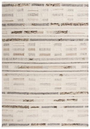 Alora Decor Taos Hand‑Woven Dhurrie Rug In Silver & Ivory — Hand‑Spun Wool Blend, Durable Soft Texture 4' x 6' 02802810679370406