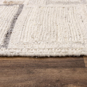 Alora Decor Taos Hand-Woven Dhurrie Rug In Ivory Beige Gray — Hand-Spun Wool/Cotton, Timeless Transitional Texture 5' x 7'6" 02802810737540576
