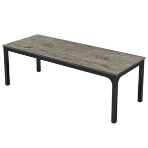 English Elm Dual Workstation Computer Desk with Iron Pipe Legs for Two Person Home Office Black+ Gray T3971P462245