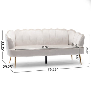 English Elm Christopher Knight Home® - 3 Seater Sofa - Modern Glam Velvet Seating With Gold Legs, Plush Comfort & Elegant Design For Living Rooms 70395.00ABGE_70395.00BBGE